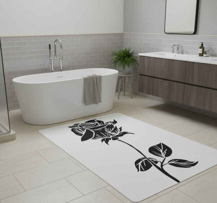 Bathroom vinyl rug rose for shower screen - TenStickers