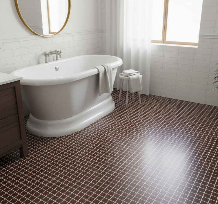 Bathroom vinyl rug mini chocolate brown mosaics - TenStickers