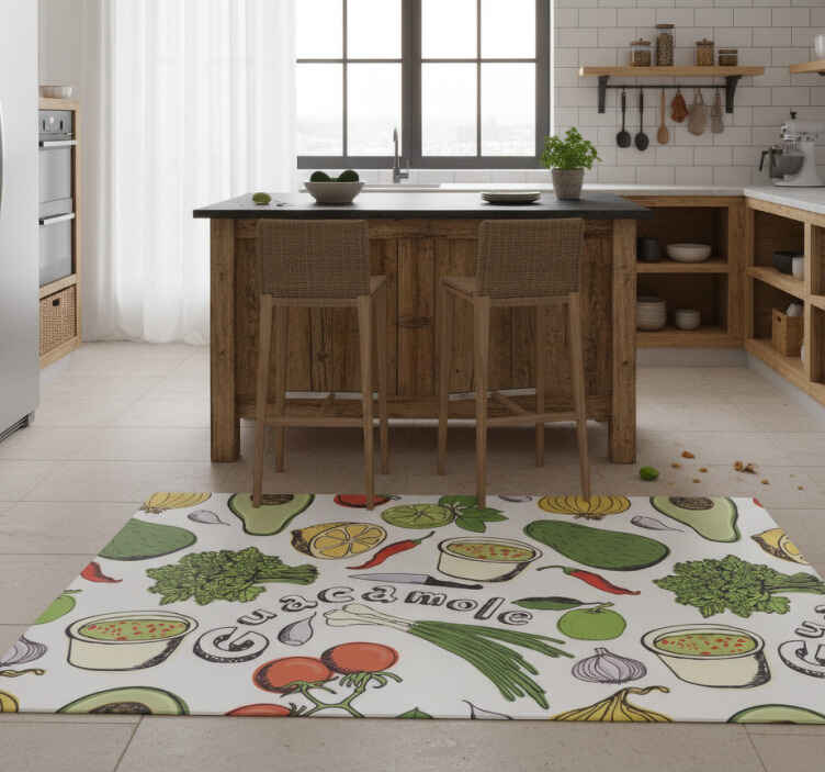 Mutfak pvc halı - meksika meyveleri desenli vinil - TenStickers