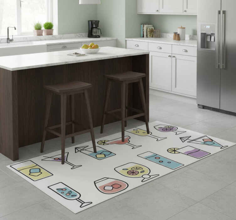 Kitchen vinyl rug cocktails sticker - TenStickers