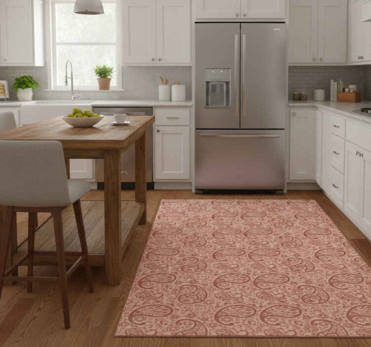 Kitchen vinyl rug paisley pattern mat - TenStickers