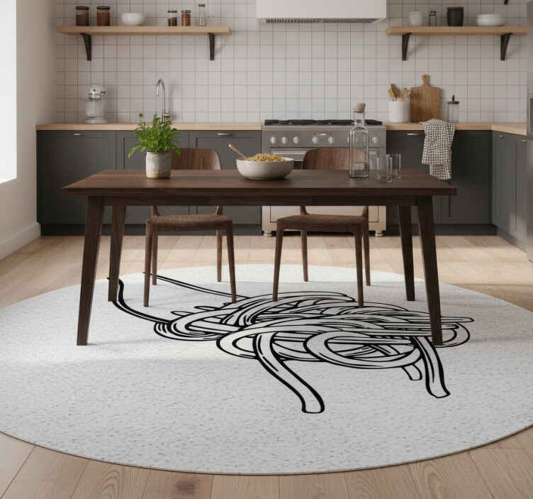 Mutfak pvc halı spagetti Çatal oymalı desen - TenStickers