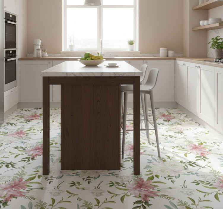 Mutfak pvc halı minimalist gerçekçi bahçe - TenStickers