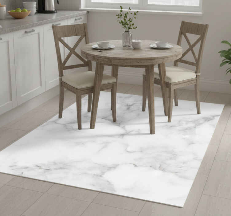 Kitchen vinyl rug with white marble design - TenStickers