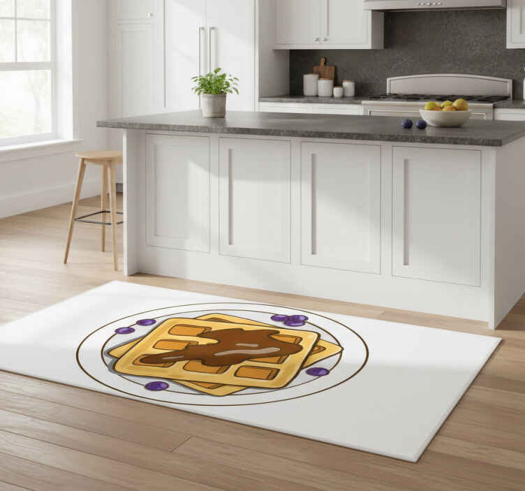 Alfombra vinílica cocina stickers ilustración gofre - TenVinilo