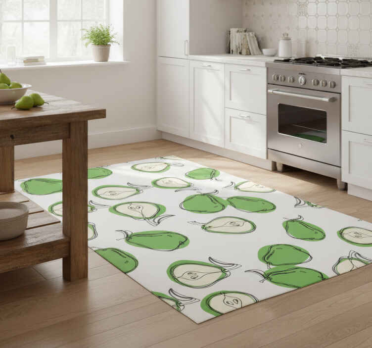 Kitchen vinyl rug pear kitchen sticker tiles - TenStickers