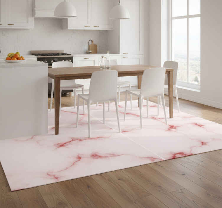 Kitchen vinyl rug marble tile stickers - TenStickers