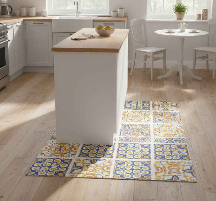 Kitchen vinyl rug sicilian tiles - TenStickers