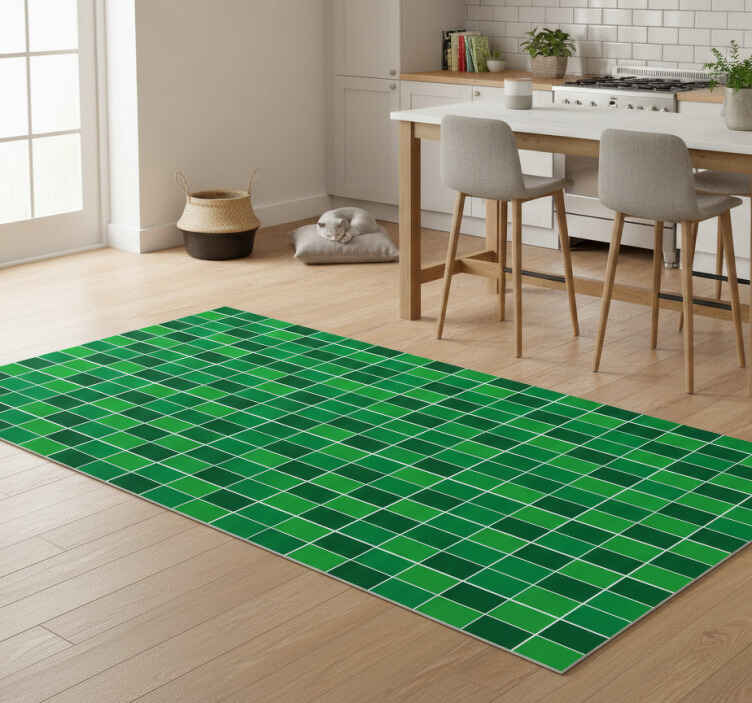 Alfombra de vinilo para cocina ladrillo verde - TenVinilo