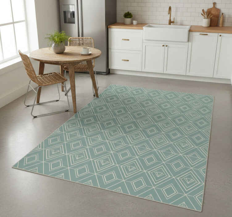 Kitchen vinyl rug with art deco geometric design - TenStickers