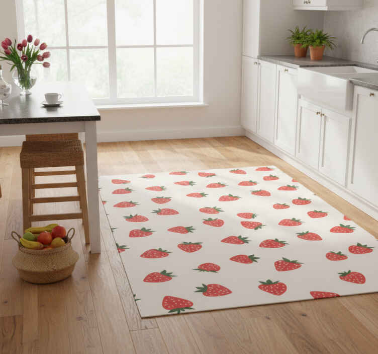 Cherry fruit design kitchen vinyl rug - TenStickers