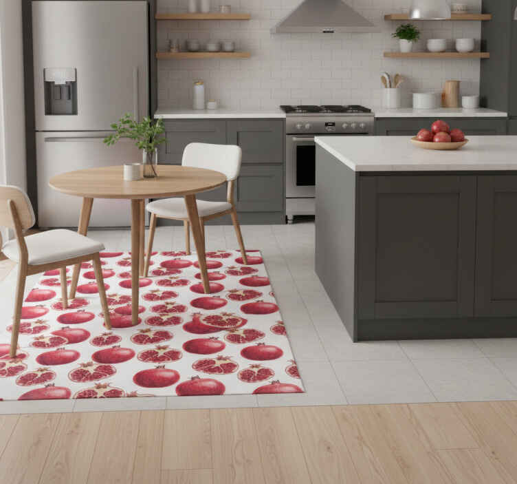 Colorful pomegranates pattern kitchen vinyl rug - TenStickers