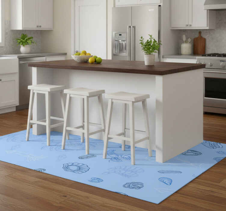 Mutfak pvc halı deniz Ürünleri deseni - TenStickers