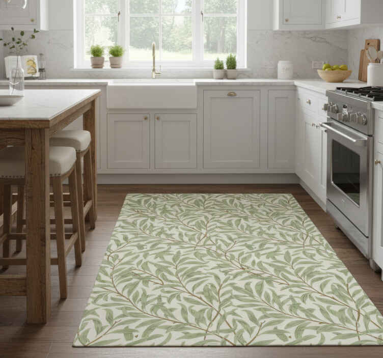 Tapis vinyle cuisine plantes vertes botaniques - TenStickers