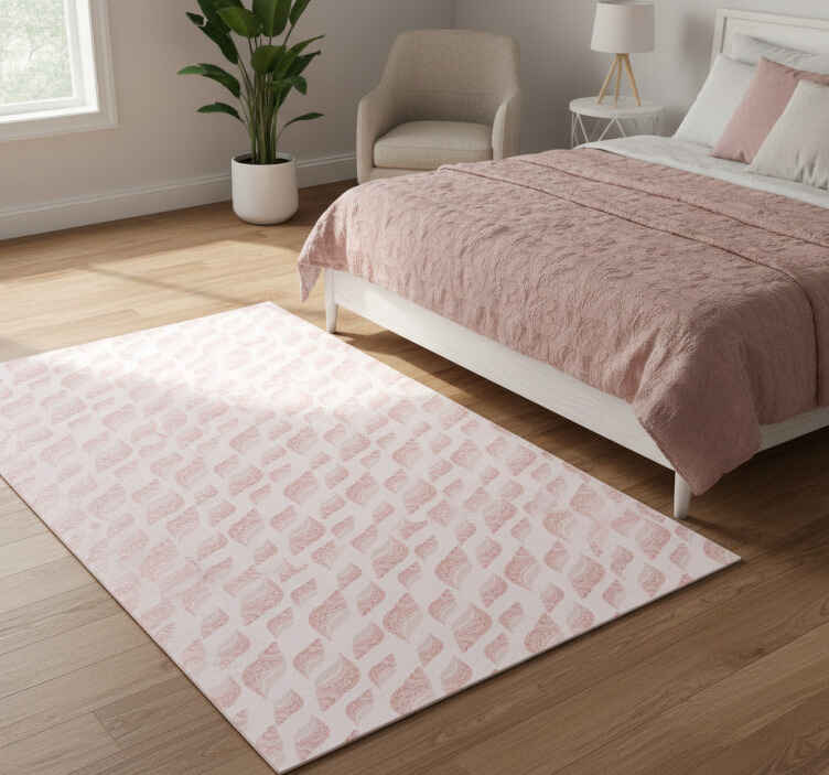 Bedroom vinyl rug trendy pink seashell design - TenStickers
