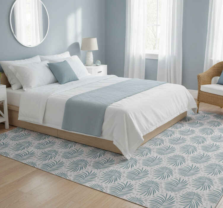 Vinilne preproge za spalnico tropski modri vzorec hamptons - TenStickers