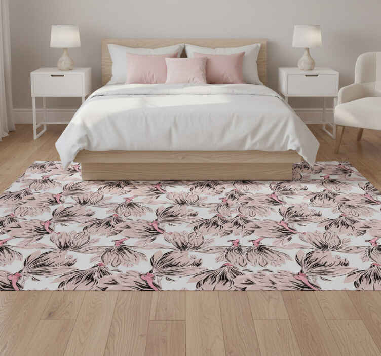 Vinyylimatto makuuhuoneeseen magnoliasomisteella - Tenstickers