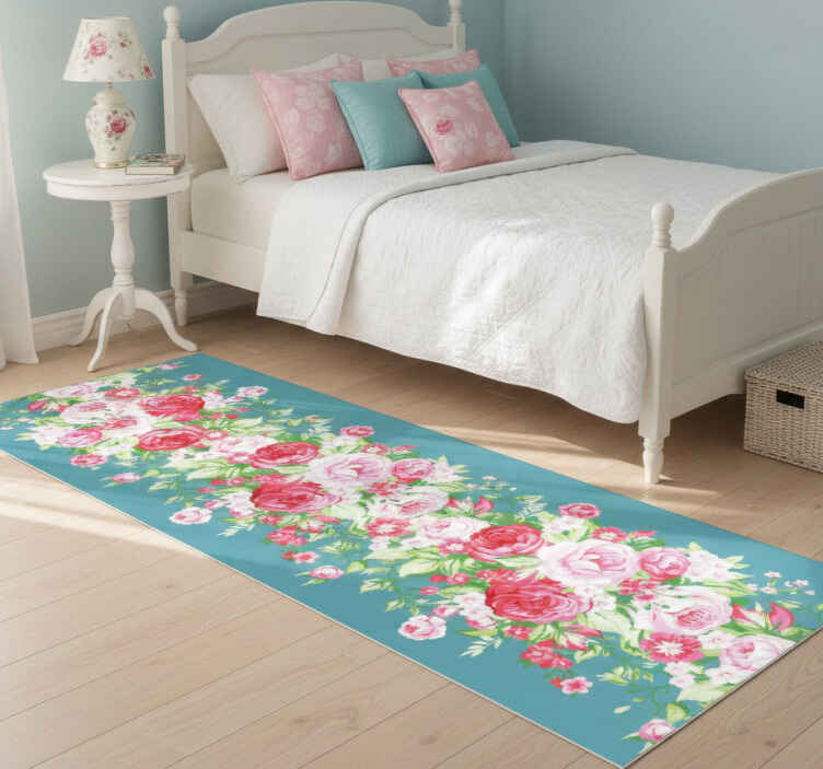 Vinilne preproge za spalnico turkizni shabby chic vzorec - TenStickers