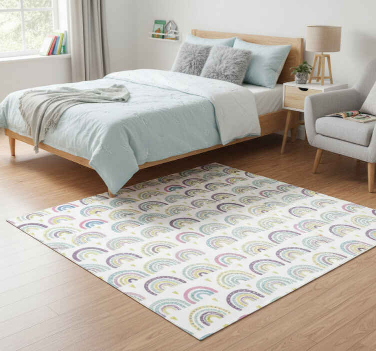 Vinilne preproge za spalnico barvit abstrakten motiv mavrice - TenStickers