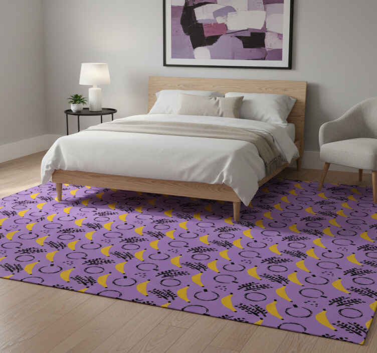 Bedroom vinyl rug with african purple banana design - TenStickers