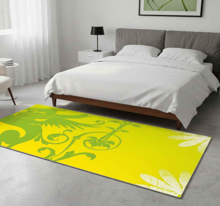 Dywan winylowy do salonu z zielonym smokiem - TenStickers