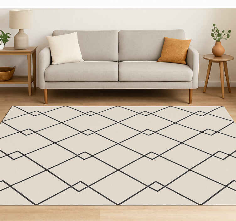Alfombras de vinilo geometría blanca y negra - TenVinilo