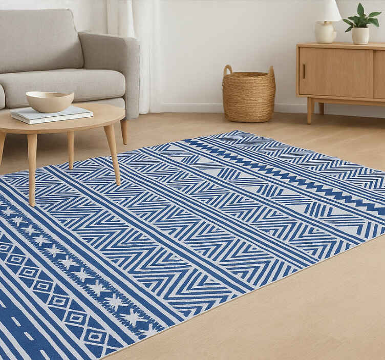 Alfombras vinílicas grandes diseño abstracto azul - TenVinilo