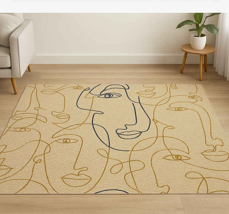 Alfombras vinílicas grandes siluetas faciales - TenVinilo