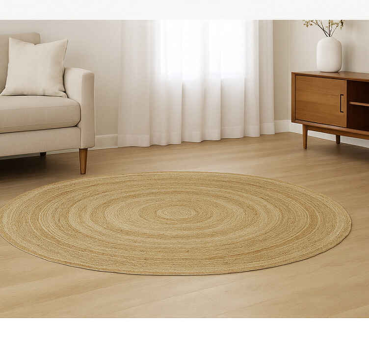Alfombra redonda yute círculo natural - TenVinilo