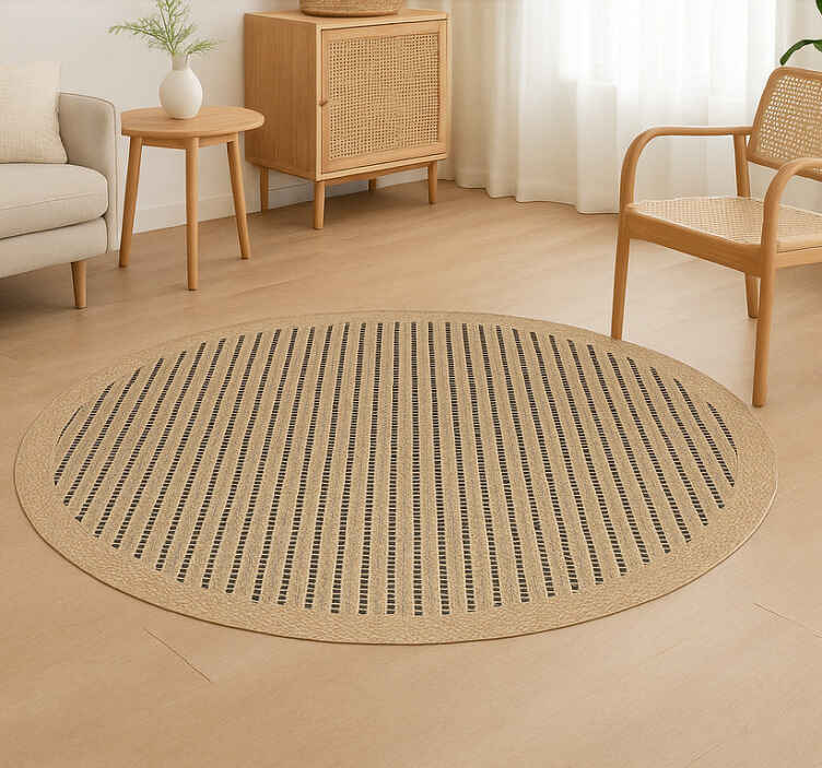 Alfombra redonda yute diseño tejido - TenVinilo