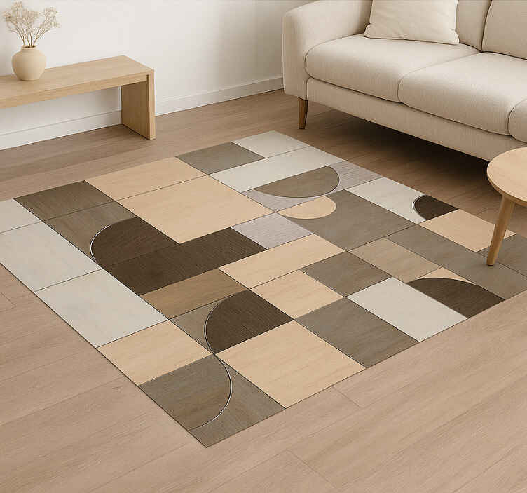 Alfombra pvc patrón geométrico lineal abstracto - TenVinilo