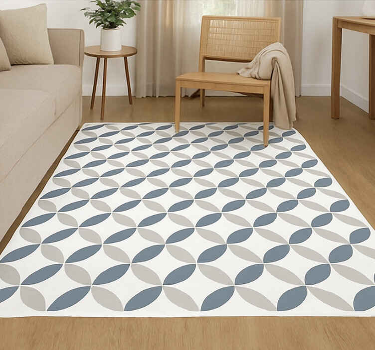 Alfombra pvc círculos blancos y grises - TenVinilo