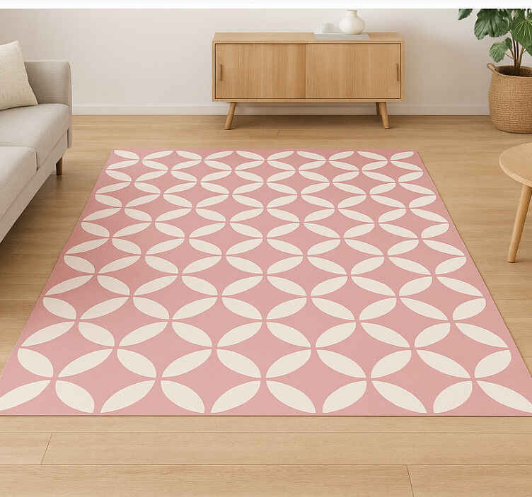 Alfombra pvc diseño ornamental rosa elegante - TenVinilo