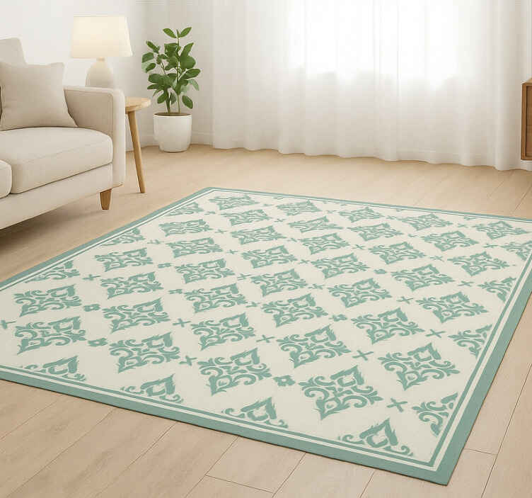 Alfombra exterior pvc diseño terraza azul - TenVinilo