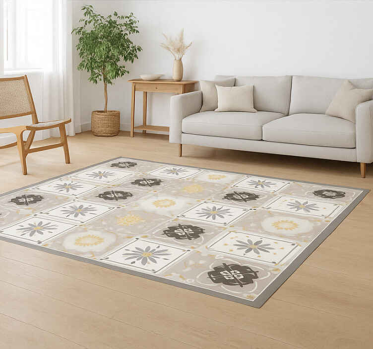 Alfombra exterior pvc diseño mosaico claro - TenVinilo