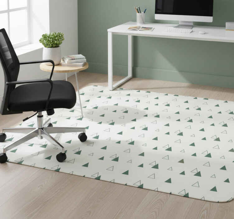 Alfombra vinílica oficina triángulos colores naturales - TenVinilo