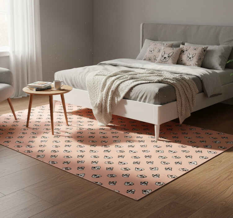Dywan winylowy do salonu w urocze buldogi francuskie - TenStickers