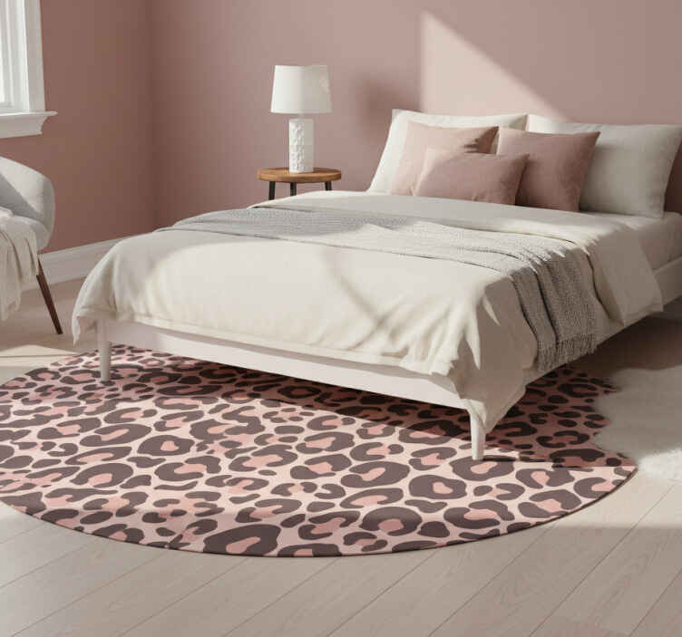 Alfombra vinílica dormitorio estampado leopardo rosa - TenVinilo
