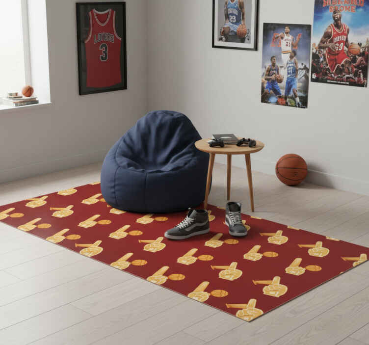 Bedroom vinyl rug with basketball game design - TenStickers