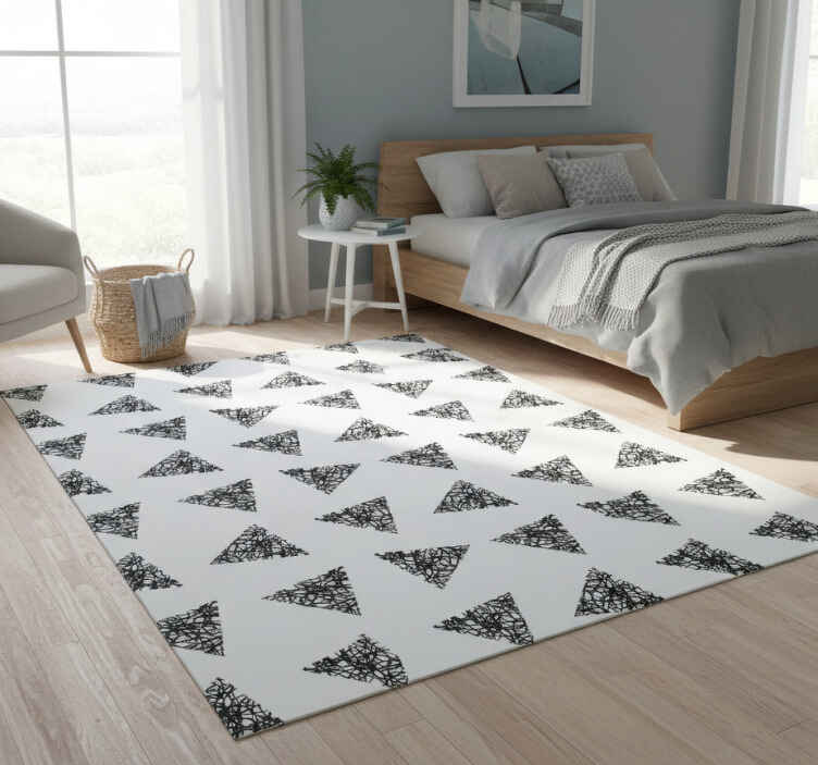 Bedroom vinyl rug with unique distressed pieces pattern - TenStickers