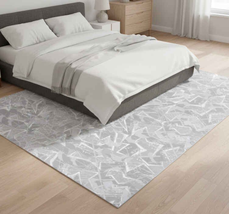 Bedroom vinyl rug with gray 80's fine graphics - TenStickers