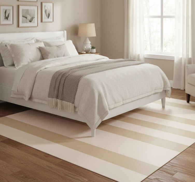 Bedroom vinyl rug in beige hues - TenStickers