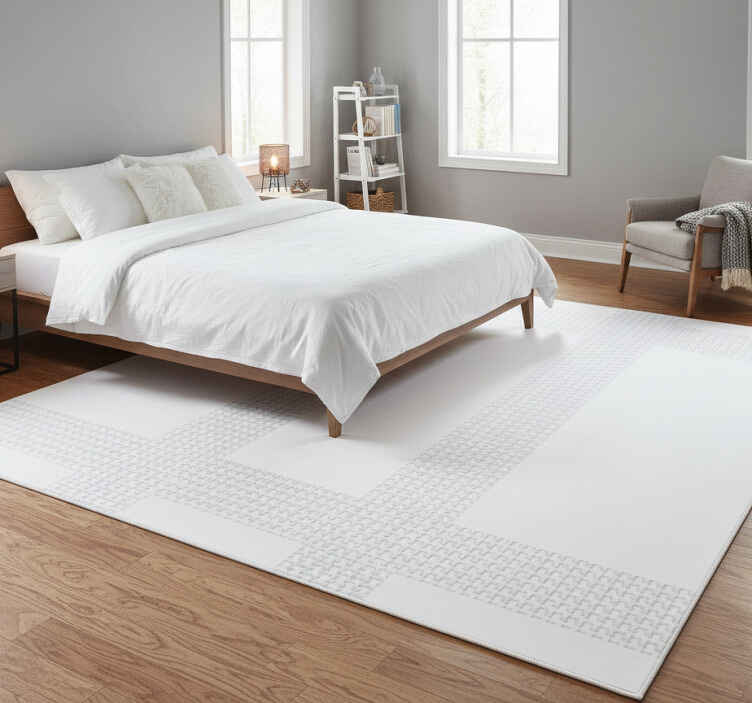 Bedroom vinyl rug with 3d white vertical stripes - TenStickers