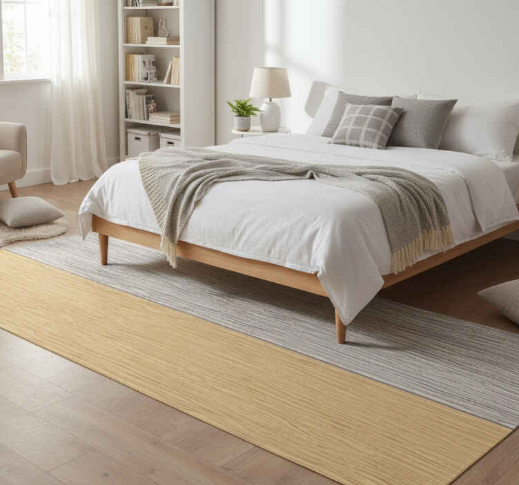 Wooden gray bedroom vinyl rug - TenStickers