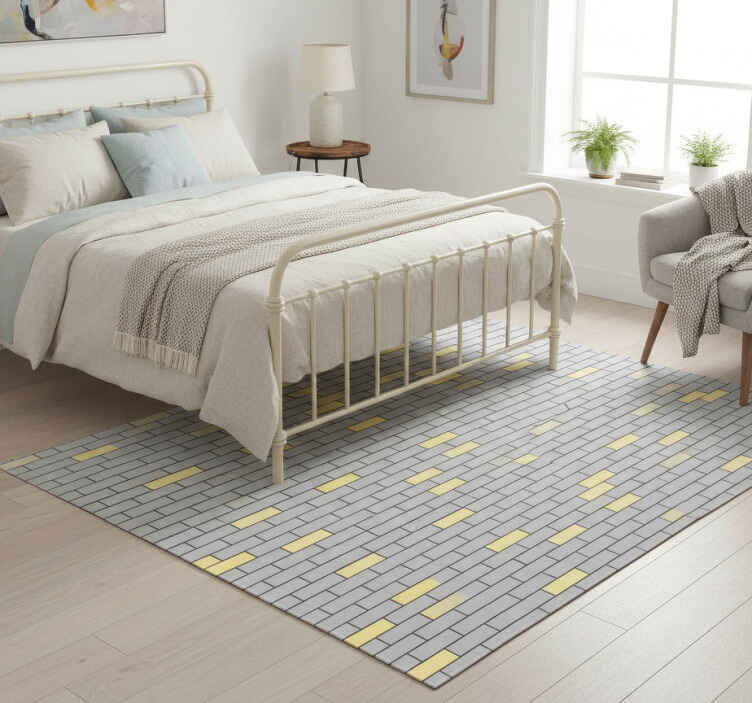 Bedroom vinyl rug in brick pantone design - TenStickers