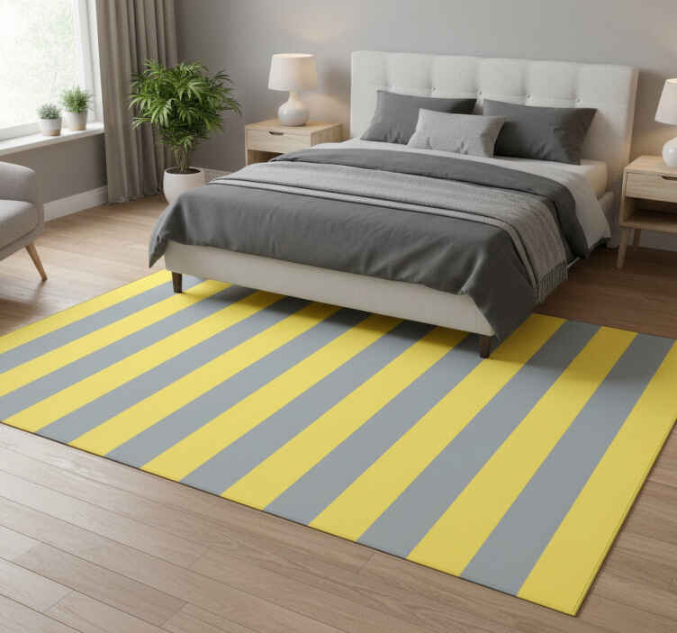 Bedroom vinyl rug with thin pantone vertical stripes - TenStickers