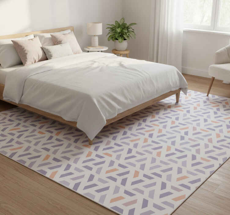 Bedroom vinyl rug with nordic geometric lines - TenStickers