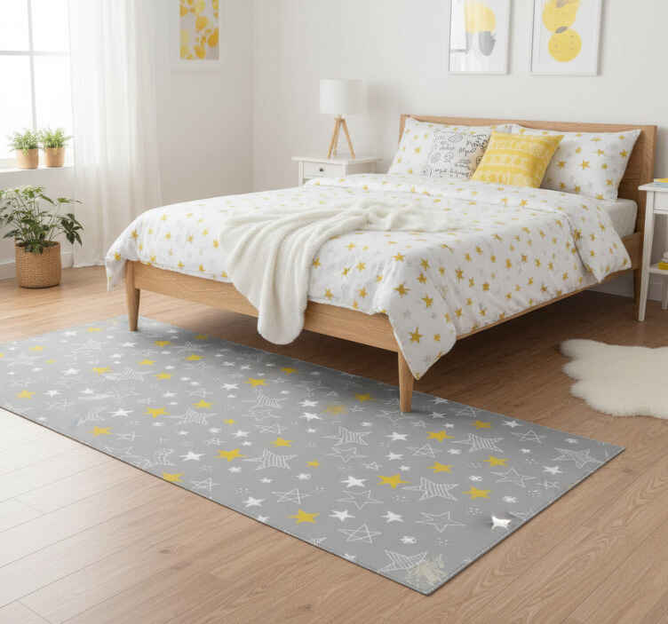 Bedroom vinyl rug in pantone stars design - TenStickers
