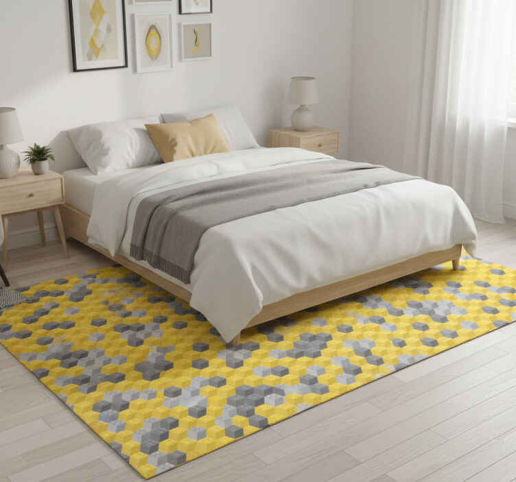 Pantone building blocks bedroom vinyl rug - TenStickers