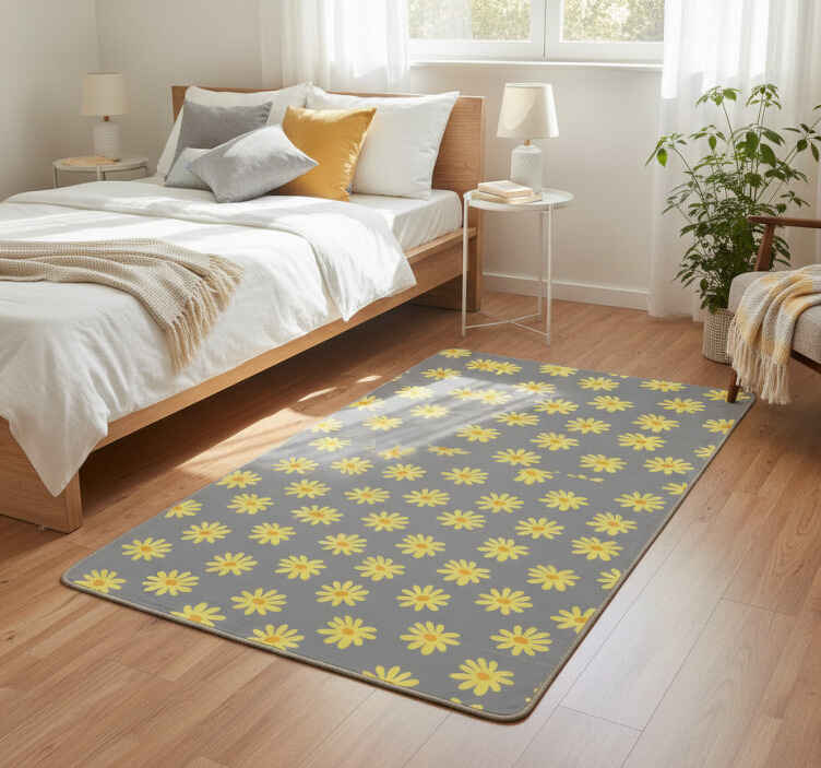 Bedroom vinyl rug in pantone calendula - TenStickers